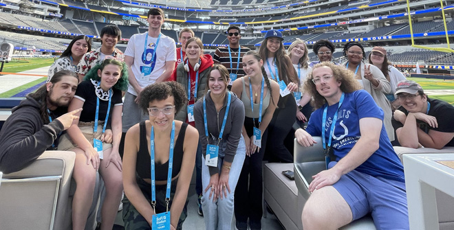 Hollywood Semester students at SoFi Stadium in California