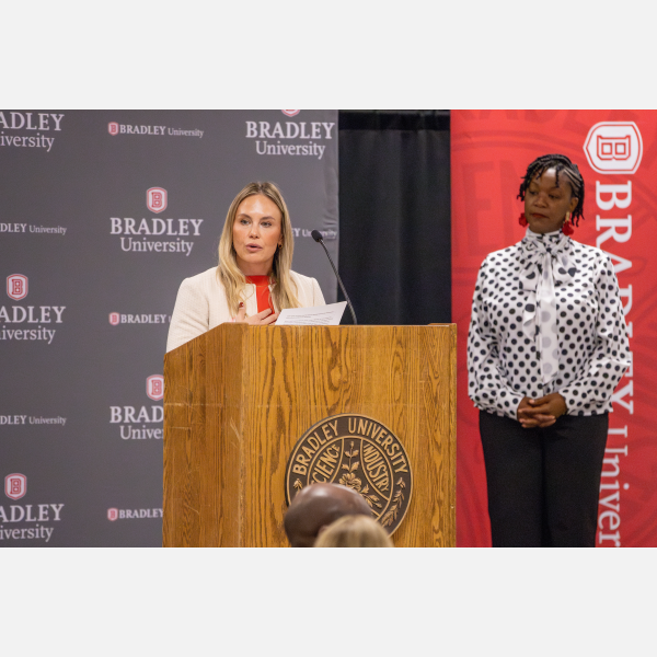 Dr. Natalie LaFranzo '07 at podium
